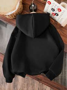 بلوزة هودي كاجوال للنساء، طراز مطبوع، أنيق وعصري، مناسب للارتداء في الربيع والخريف، للتسوق والمدرسة والحفلات والسفر، مناسب للارتداء اليومي، وحفلات التخرج والعودة للمدرسة، مناسب للمعلمين - الأسود - مشاهدة 2