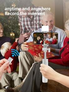 Selfie Stick Tripod With LED Light, Bluetooth Remote Phone Stand For Live Streaming, Vlog, Photography, Travel Compatible With IPhone Android - 白色 - 查看 4