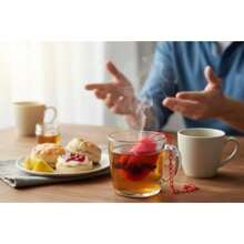 Infusor de Té de Silicona en Forma de Guantes Colador Infusor para Té Suelto Reutilizable Resistente al Calor Ideal para Hogar Cocina u Oficina - Rojo - Ver 4