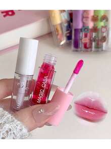 Bộ 4 thỏi son dưỡng môi chiết xuất trái cây - Dưỡng ẩm, không bết dính, cấp ẩm hàng ngày, có màu, món quà hoàn hảo cho năm mới và ngày Valentine. - Hương vị trái cây - Xem 4