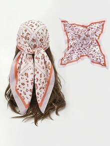 1pc 110*110cm Women's Paisley Pattern Printed Scarf, Elegant Headband And Neckerchief, Ideal Accessory For All Your Outfits