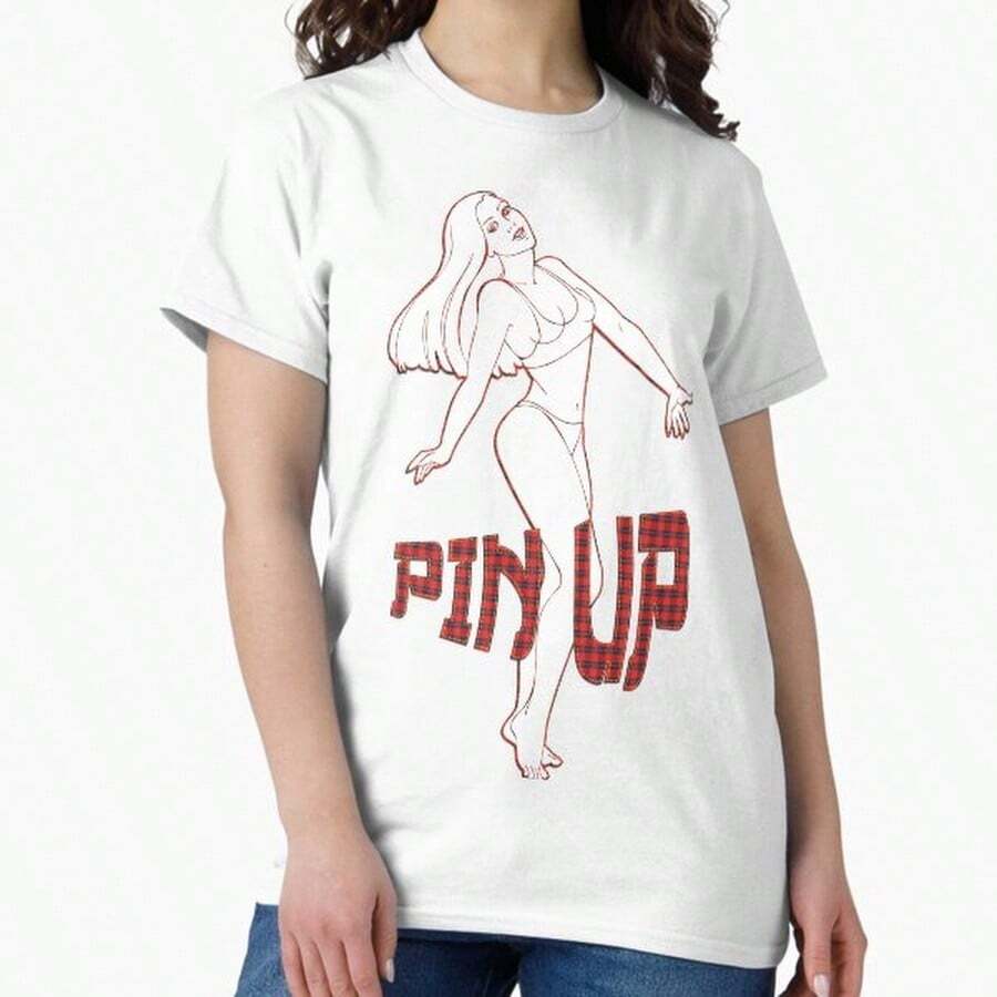 Beautiful Pin-Up Girl Classic T-Shirt - White - View 1