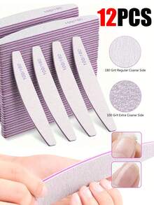 12支装指甲锉，24/35/45/50支装指甲锉，100/180目砂纸指甲锉，适用于天然指甲和亚克力指甲，双面砂纸指甲锉，专业亚克力指甲锉，可重复使用，美甲工具，美甲用品，美甲师，指甲锉和抛光块，美甲工具，女士礼物 - 彩色 - 查看 16