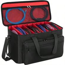 AKOZLIN Bolsa grande de viaje para banda con organizador de cables y divisores desmontables para DJ estuche organizador de cables para equipo de DJ instrumento de sonido y accesorios para músicos - como en la foto - Ver 1