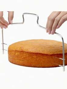 2/1件套可调节厚度不锈钢蛋糕切片器，重型双线蛋糕切割器，面包切片器和分层切割工具，适用于专业和家庭烘焙 - 彩色 - 查看 10