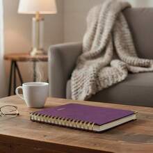 Deluxe Hard Shell Spiral Notebook, B5 300 Pages, 5 Compartments, Advanced Journal For Office And Study - Purple - View 2