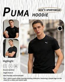 Puma PERFORMANCE SS TEE M 短袖T恤，速干圆领男士瑜伽、健身、训练运动服 - 黑色 - 查看 3