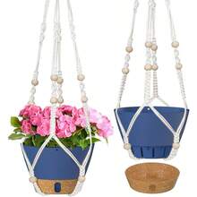ZMTECH 2 Pack 10 Inch Hanging Planters with Mcreme Plant Hanger for Indoor and Outdoor Plants Self Watering Hanging Plant Pot with Basket Flower Pot with Drainage Hole and Visible Level Tray Blue - 4 - Ver 1