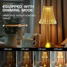 Cordless Table Lamps For Home,Table,Dining Room, Gold Rechargeable Lamps, USB Charge 12'' Tall LED Brass Portable Outdoor Indoor Table Lamp With Built-In Dimmer - D-trắng - Xem 5