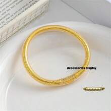 1 Stück Regenbogen Glitzer Armreif für Frauen, mehrfarbig glänzendes stapelbares Armband, modischer süßer Schmuckzubehör für Frauen - Feines Pulver einfüllen - Übersicht 6