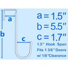 Over the Door Hooks 5.5" 8Pcs for 1 3 8" Door White Plastic Coating Wreath Door Hanger Hook for Hanging Ironing Board Towel Rack Bathroom Closet Cabinet Clothes Coat Holder Single Heavy Duty - AD855Blanco para puerta de 138" - Ver 2