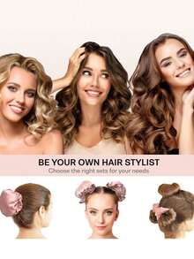 3 قطع مجموعة أدوات تجعيد الشعر بدون حرارة من الساتان الوردي، أعواد تجعيد ناعمة مع غطاء للشعر، مناسبة لجميع أنواع الشعر، بسيطة وعملية، مناسبة للاستخدام ليلاً، لا تؤثر على النوم، استيقظ مع تجعيدات طبيعية، مثالية لتصفيف شعر النساء أثناء التنقل - وردي - مشاهدة 6