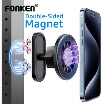Suport magnetic dublu față pentru telefon mobil, suport pentru bucătărie, sală de sport, mașină, motocicletă, Live