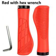 一对舒适山地车把套，宽橡胶材质，铝合金夹紧锁扣设计，经久耐用，防滑减震，通用自行车把套配件，适用于山地车、BMX 等多种车型。