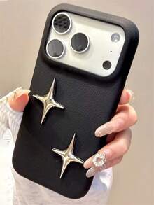 时尚3D闪光星荔枝图案磨砂软壳手机壳，兼容 17 Pro Max、17 Pro、17、16 Pro Max、16 Pro、16、16、15 Pro Max、15 Pro、14 Pro Max、14 Pro、13、12 Pro Max、11、16、15、14 Plus，创意炫酷风格，防震保护后盖。 - 黑色 - 查看 4