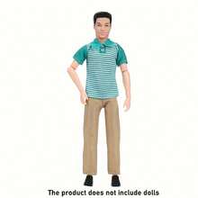 10件/套随机款式服装，适合11.82英寸男性玩偶，包括5件随机款式上衣和5件随机款式裤子，趣味儿童礼物、圣诞礼物、生日礼物、派对礼品，不含玩偶。 - 彩色 - 查看 6