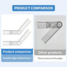 2 transportadores de ángulos para escuela goniómetros de fisioterapia Protractor School PVC médico de 360° ángulo transparente regla de ángulo para trabajo en casa terapia deportiva médicos - como en la foto - Ver 5