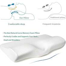 Memory Foam Pillow, Relieves Neck Pressure, Adjustable Ergonomic Cervical Pillow With Removable Pillowcase, Suitable For Side Sleepers, Back Sleepers, And Stomach Sleepers