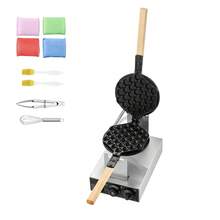 Commercial Bubble Waffle Maker, 1400W Egg Pancake Baker Machine, Non-Stick Stainless Steel Egg Bubble Puff, 180° Rotatable, Temp And Time Control, Wooden Handle, For Restaurant Bakery Snack Bar - Bubble Waffle, 1P (Single Plate) - View 8