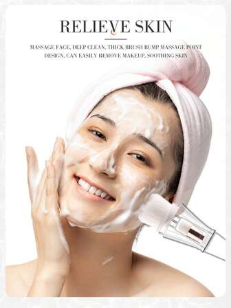 Pennello per trucco multifunzionale portatile ZO'REYA, pennello per pulizia facciale morbido, pennello per contorno del naso e bellezza 2 in 1