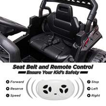 UTV para niños de 12 V con Control Remoto para Padres, suspensión de Resorte, Luces LED, Puerto AUX, música, vehículos eléctricos para niños, Color Rojo - Tipo de Enchufe B USA (110-127V) - Ver 5