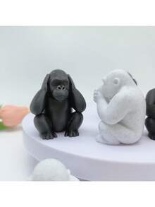 3 pièces/set Figurines des trois singes sages, ne pas entendre le mal, ne pas voir le mal, ne pas parler du mal, statues de singes, décorations pour la maison pour le salon, l'entrée, les étagères, le bureau, la voiture, convient pour le patio, le jardin, la table - Multicolore - Voir 10