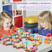Regalos Juguetes para Niñas - Juguetes de Construcción de Jardín,Juego de 272 Piezas de Juguetes Educativos, Juegos de Aprendizaje Apilables de Flores Regalo para Niños de 3 4 5 6 7 Años,37057384 - Multicolor - Ver 5