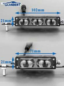 GLANBERT 超亮格栅灯，远近光一体式驾驶灯，迷你投影雾灯，适用于卡车/轿车/越野车/UTV/ATV/摩托车，白/黄工作雾灯
