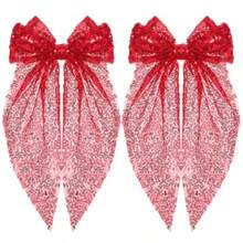 YUIO-Healeved Pinzas Para El Cabello Con Lazo Grande De Lentejuelas Brillantes 2 Clips Rojo Para Niñas Y Mujeres Accesorios Para Fiesta Y Día De San ValentíN - Rojo - Ver 7