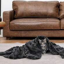 PALASSI de Flannel Raya Ancha, Frazada Suave y Caliente para Cama o Sofa, Distintos Colores y Tamaños Disponibles, Manta con Fíbras Premium de Poliéster. (, )(Gris Oscuro Individual) - Multicolor - Ver 8