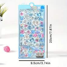 1pc Cartoon 3D Embossed Random Style Crystal Sticker, Mixed Color Plastic Self-Adhesive Sticker, Suitable For DIY Decoration On Diary, Phone Case, Notebook, Water Bottle - Semi-Glossy Asymmetrical Shape, Disposable - Multicolor - View 8