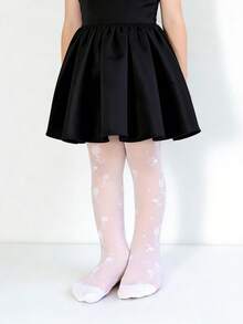 4 đôi quần tất họa tiết hoa jacquard cho bé gái, kiểu dáng đi nghỉ mát, thích hợp mặc hàng ngày, mùa xuân/hè. - Nhiều màu - Xem 8