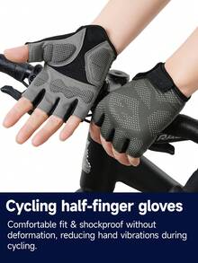 一双户外运动骑行手套，掌心防滑，手背透气，露指健身手套，男女通用 - 彩色 - 查看 2