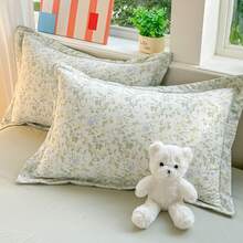 一套蝴蝶花卉图案床上用品，包括1个被套、1个床单、2个枕套，100%涤纶材质，柔软透气，舒适亲肤，适合家庭、旅馆、宿舍使用。 - 淡綠 - 查看 9