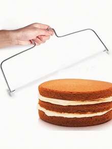 2/1件套可调节厚度不锈钢蛋糕切片器，重型双线蛋糕切割器，面包切片器和分层切割工具，适用于专业和家庭烘焙 - 彩色 - 查看 12