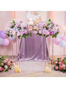 Acrylic Square Flower Stand, Transparent Column Vase Holder, Geometric Centerpiece For Wedding, Tabletop Flower Rack, Home Gathering, Wedding Party Decor, Wedding Stage Floral Display - Transparent - View 5