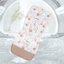 1pc Baby Stroller Seat Cushion, Cartoon Rabbit Print, Comfortable Cotton Pad With Pillow, Reversible For All Seasons, Suitable For Daily Use - As Shown - View 5