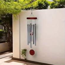 Großer, tieftöniger Memorial-Windspiel mit 6 abgestimmten Röhren, personalisiertes hängendes Windspiel für Garten, Terrasse, Balkon und Heimdekoration, elegant und anmutig - Verschiedenfarbig - Übersicht 2