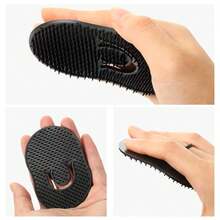 2pcs Soft Portable Pocket Palm Combs, Shampoo Comb, Massager Hair Brush, Scalp Massager Brush, Black, Wave Brush, Palm Hair Brush - Black - View 6