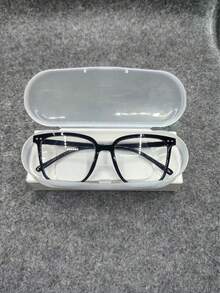 نظارة إطار مربع عدسة شفافة أنيقة للجنسين، ديكورية بتصميم بسيط - متعدد الألوان - مشاهدة 21