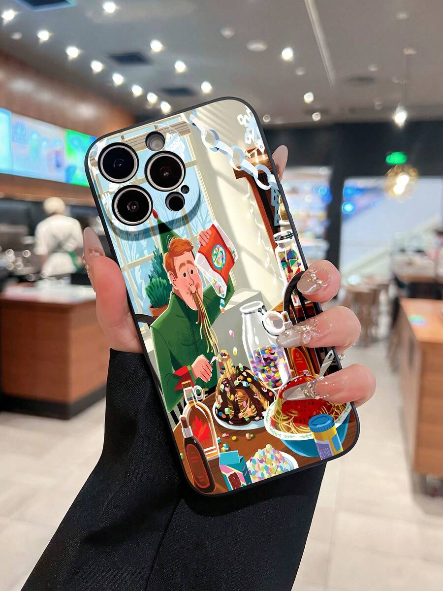 Funda para teléfono Holiday Feast Fun, compatible con fundas , 17, 16 Pro Max, 15 Pro Max, 13 y 12. Material brillante 2 en 1 para mayor durabilidad, resistencia a los golpes y estilo. Perfecta para reuniones familiares, celebraciones y regalos de temporada. - Negro - Ver 1