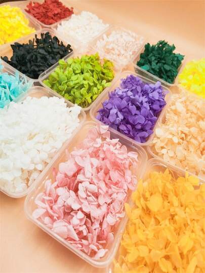 1 Box Multi-Color Hydrangea Dried Flowers, Made Of ABS Material, Suitable For Weddings, Home Decor, DIY Crafts, Photography And More - Durable And Long-Lasting - Ideal Gift For Birthday, Christmas, Valentine's Day