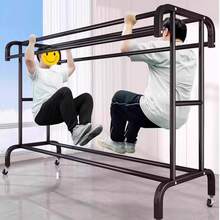 スタンドハンガー ベッドルーム用 ベランダ干し物ラック 簡易家庭用 室内衣類掛け 移動式コートハンガー - ブラック - チェックする 2