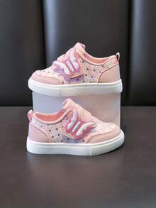 Girls' Low-Top Canvas Sneakers, Cute Butterfly Design, Comfortable Spring/Summer Kids Sports Shoes - Pink - View 14