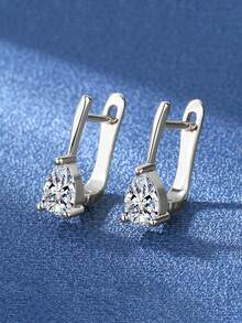 1 Pair Fashionable Elegant Teardrop Clip-On Earrings - Silver - View 2