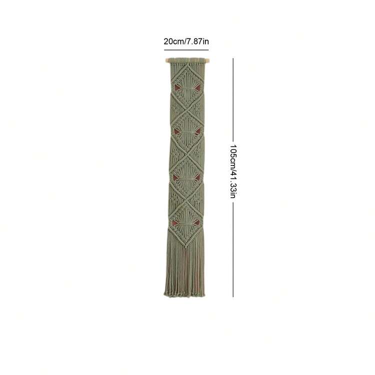 1件套手工编织挂毯，波西米亚风格墙面装饰挂毯，手工编织流苏几何图案墙毯背景 - 彩色 - 查看 15