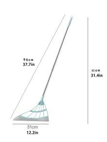 1/2 Pack Multi-Functional Magic Broom, Extra Long & Thick Version, 96cm/37in Stainless Steel Handle, Rubber & Silicone Strips, Floor Sweeper, Car Windshield Wiper, Slouchy Broom, Suitable For Kitchen, Bathroom, Living Room, Shower - Multicolor - View 7