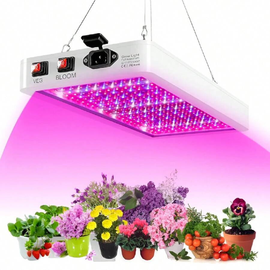 1500W Lámpara de cultivo para plantas de interior, luz LED de espectro completo para sembrar y sembrar vegetales.Lámpara de luz de cultivo de plantas 150LED para flores de plantas de interior de invernadero - Tipo de Enchufe B USA (110-127V) - Ver 1