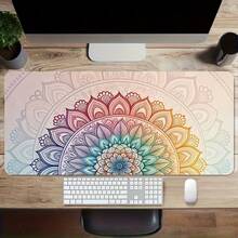 Alfombrilla de ratón/tapete de escritorio impreso en dos dimensiones con estilo bohemio y base de goma antideslizante, disponible en varios tamaños. Con elementos de diseño bohemio, es ideal tanto para uso en la oficina como para juegos. Hay disponibles múltiples estilos. - Multicolor - Ver 23