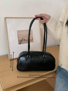 Túi xách màu vàng mới Xuân/Hè 2026, Túi đeo vai, Túi đeo nách, Túi Boston, Túi thời trang công sở thường ngày dành cho nữ, Thích hợp đi làm, mua sắm, hẹn hò, du lịch, sử dụng hàng ngày, Thích hợp cho sinh viên đại học và nhân viên văn phòng - màu đen - Xem 2